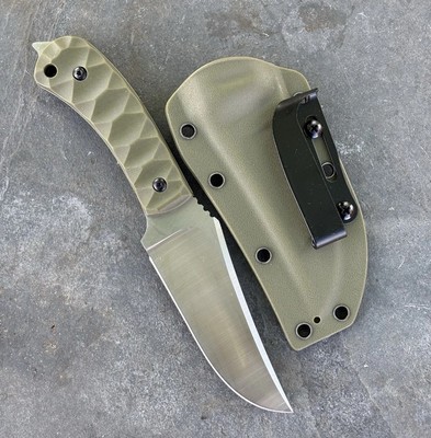 8'' Fixed Blade Knife D2 Steel Blade Full Tang Kydex Sheath Nylon Fiber Handle