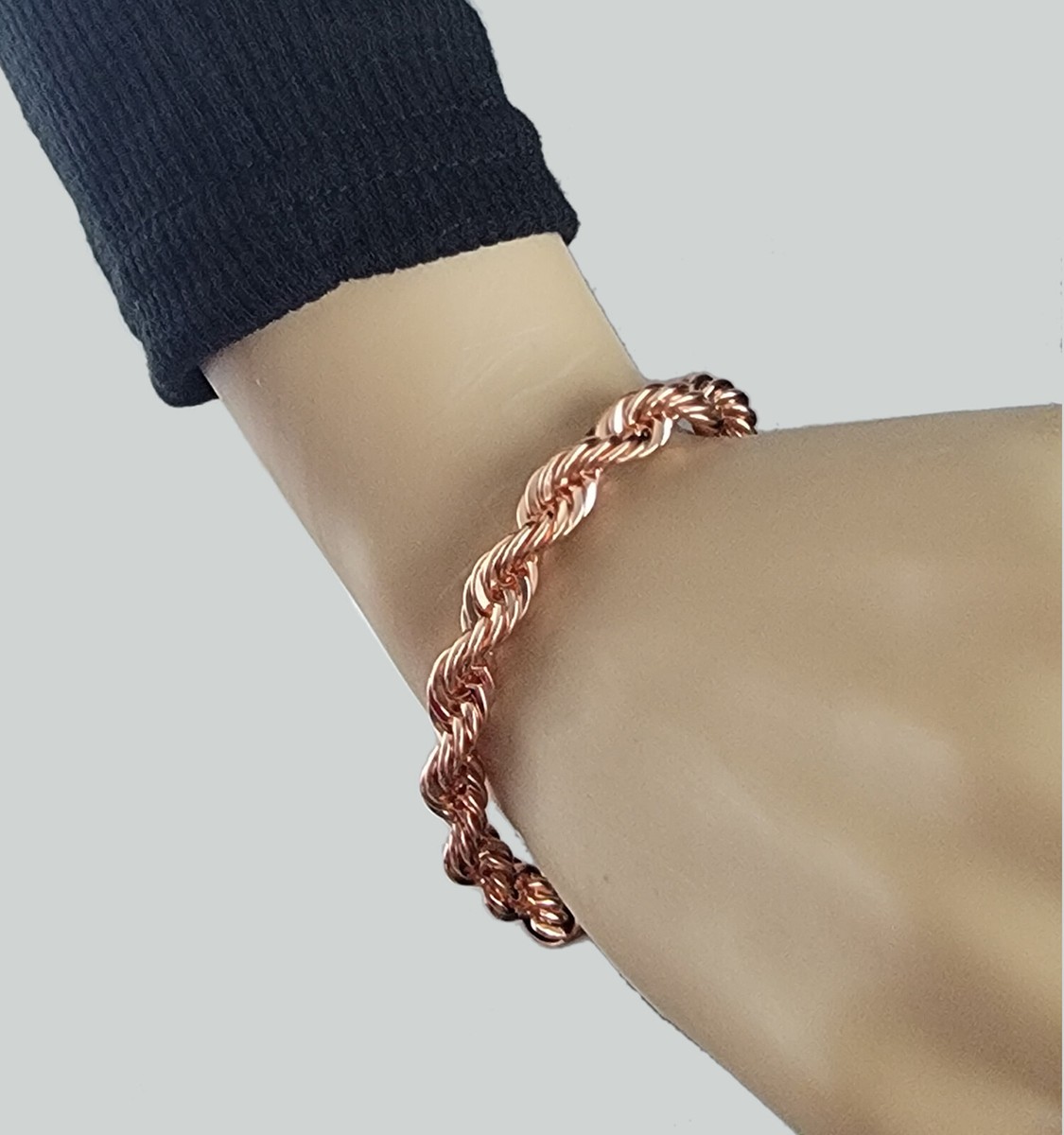 Ky & Co Rose Gold Tone Heavy Rope Chain Bracelet 7 1/2