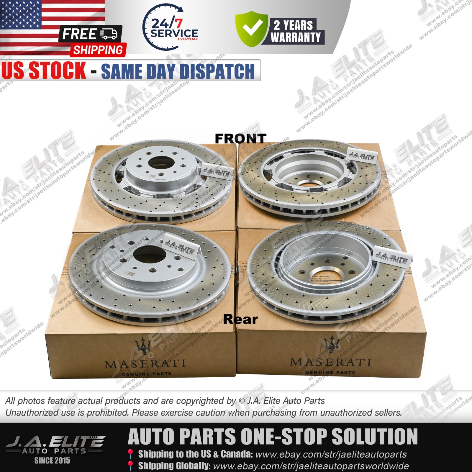 Front & Rear Brake Rotor fit Maserati Granturismo Quattroporte GranTurismo 4.7L