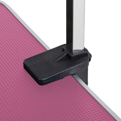 42" Folding Dog Pet Grooming Table Stainless Steel Frame Rubber Mat Pink - Picture 6 of 21