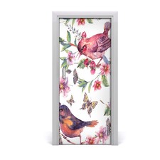 Tulup Door Sticker 85x205cm Decorative - Butterfly Flower