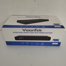 VisionTek VT4500 Dual Display 4K USB 3.0 and USB-C Docking Station with Power