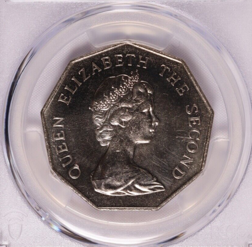 1985 Tuvalu 1 Dollar Swimming Turtle Copper-nickel Km# 7 PCGS MS