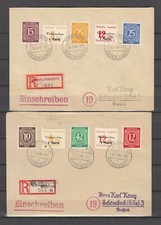 SPREMBERG, 1946 Wiederaufbau 19-20 A, 19-20 B auf 2 R.-Briefen, (35015)