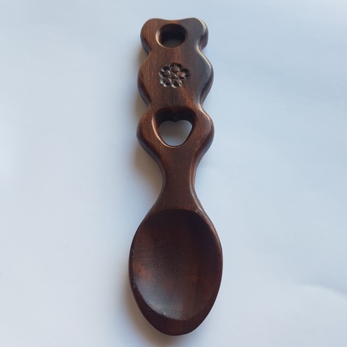 Welsh love spoon wooden traditional art handcrafted 17cm Wales lovespoon vintage