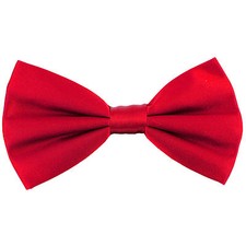 New in box men's silk pre-tied bow tie red wedding formal prom party christmas