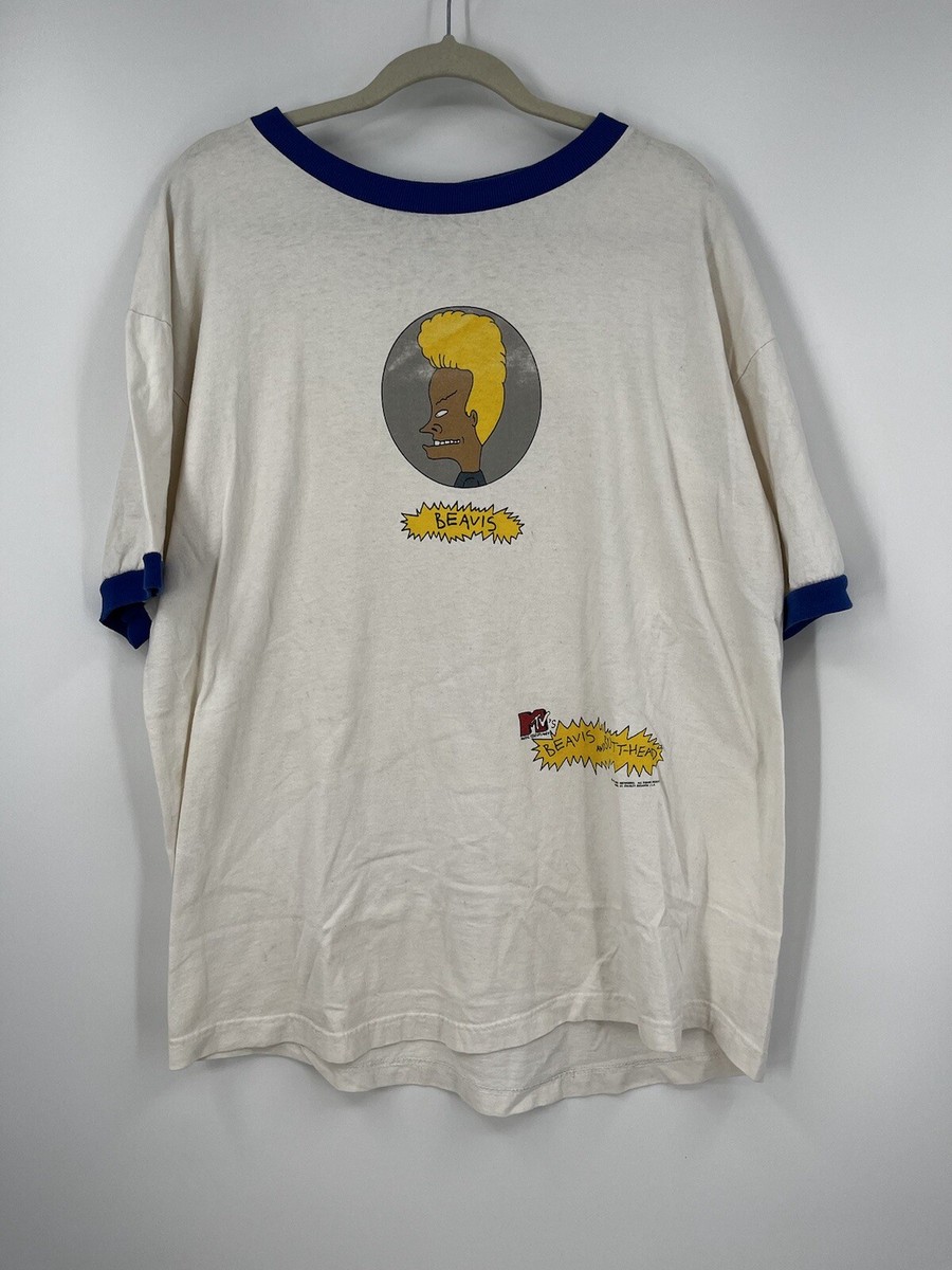 Vintage 1996 Beavis And Butthead Ringer Shirt Beavis Side Profile