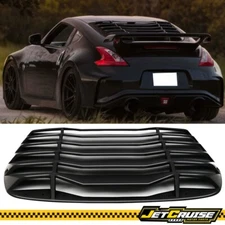Fits 09-20 Nissan 370Z IKON Gloss Black Rear Window Louvers Sun Shade Cover