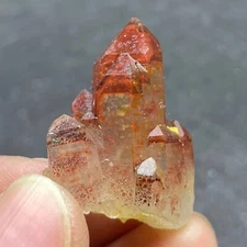 Natural Stone Red Crystal Quartz Cluster Red Shadow Mountain Mineral Specimen