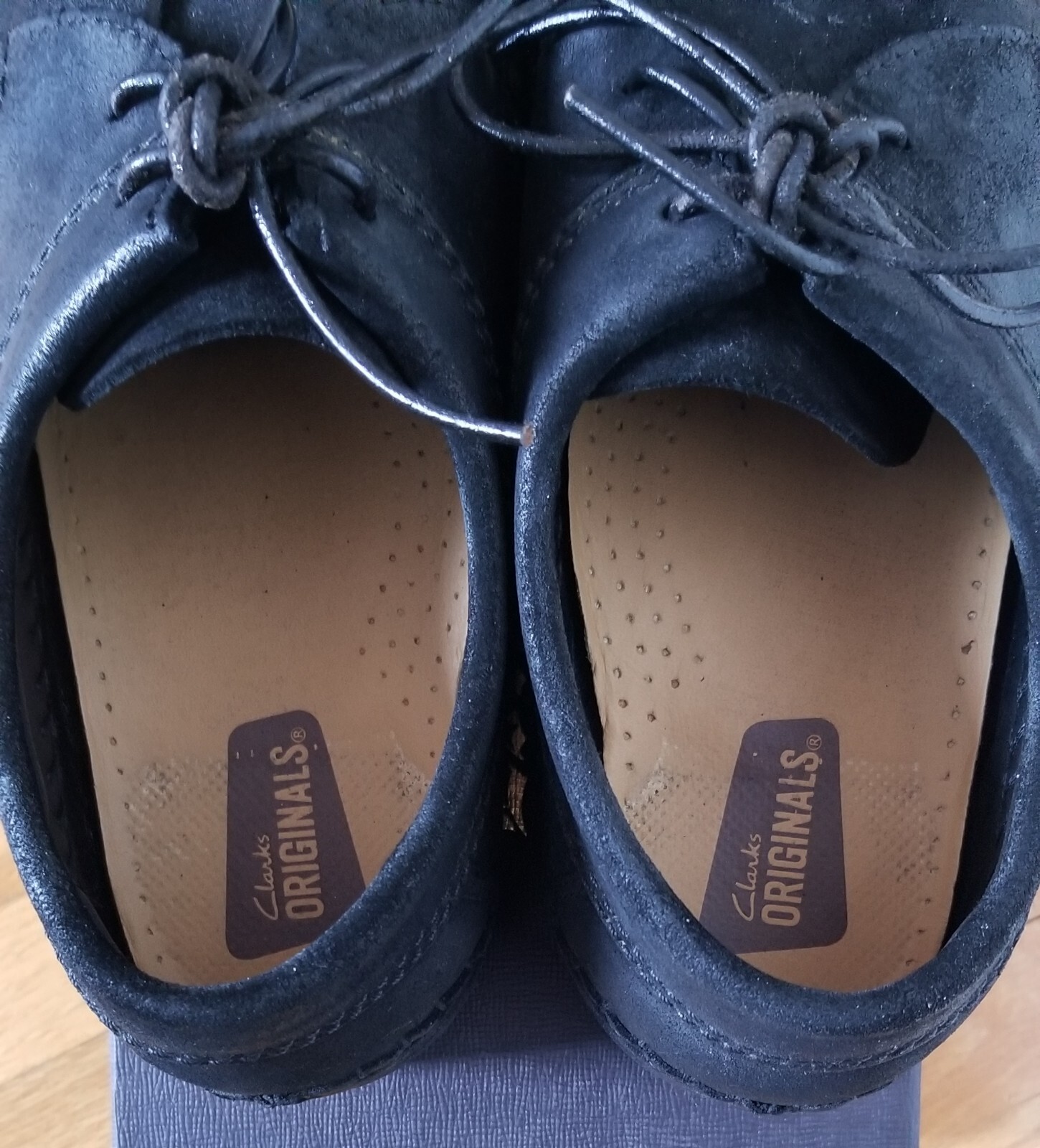 Clarks Originals Custom Waxed Men's Weaver Black Suede Desert Creepers Wallabee image 6