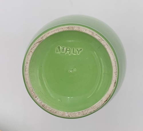 Berkeley House Italy 11” MCM Ceramic Vase Apple Green 1960s Hand Made Vintage - Picture 5 of 5