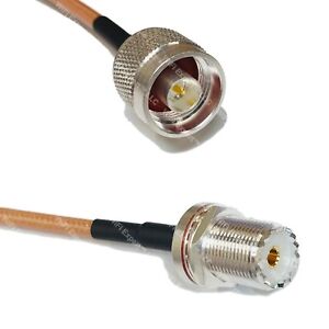 RG142 Silver N MALE to N MALE ANGLE Coax RF Cable USA Lot