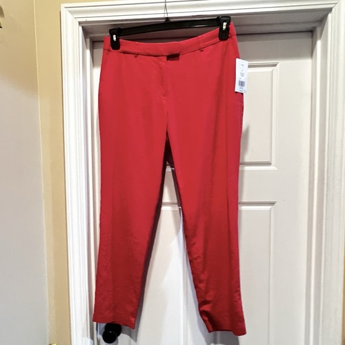 NUOVO The Limited pantalone donna lino taglia 12 rosso slim alla caviglia - Foto 9 di 9