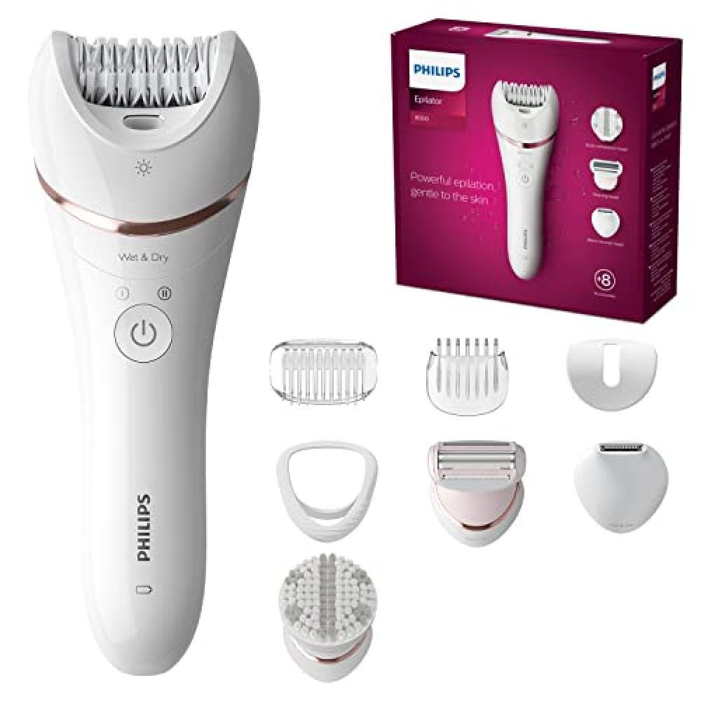 Philips Serie 8000 Wet & Dry epilatore con 8 accessori (Modello BRE735/00) - NUO