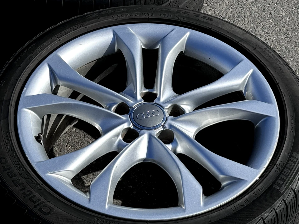 2008-2016 AUDI S4 S5 WHEELS & TIRES 18X8 10 SPOKE 8K0 601 025 J OEM - Image 3 of 4