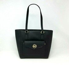 Michael Kors Women's Joey Medium Leather Pocket Tote Bag Black - USA IMPORT