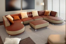 5PC New Modern Leather Sectional Sofa S89P5A (Custom made options available)