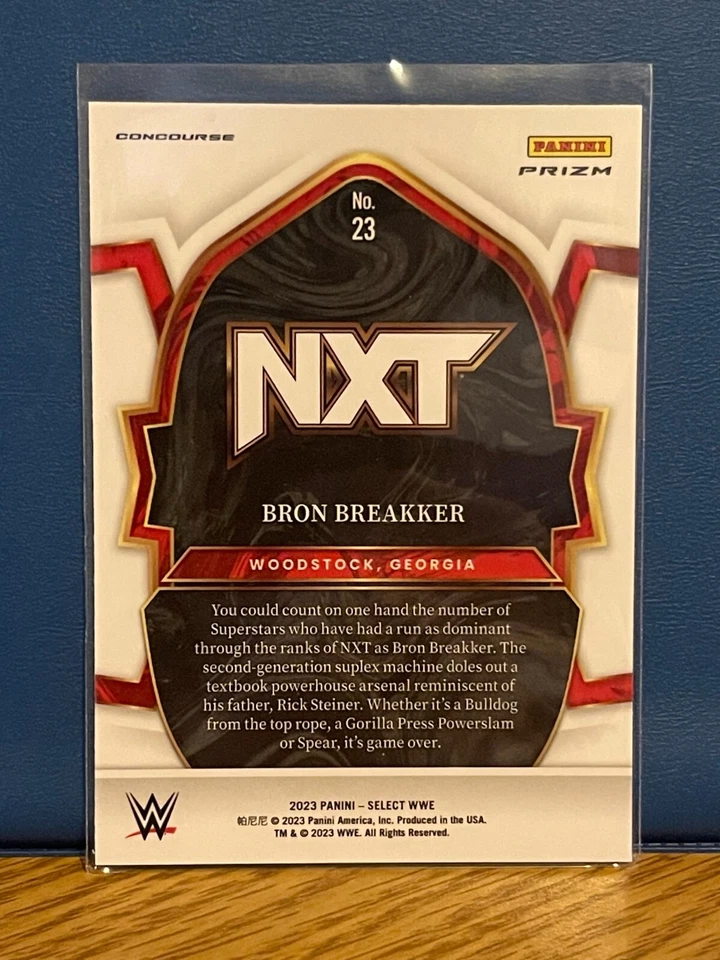 2023 Panini Select WWE Red & Blue  Prizm #23 Bron Breakker - Image 2 of 2
