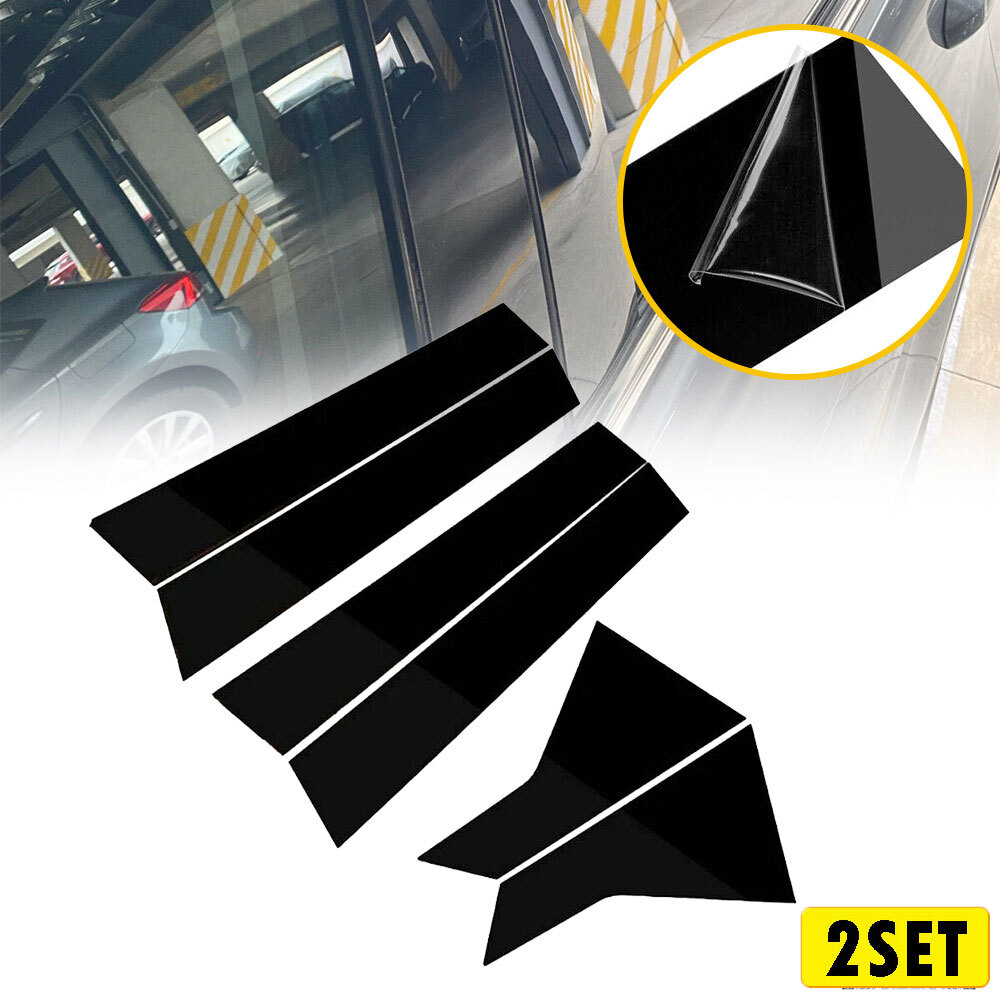 12x Window Pillar Post Molding Black Cover Door Trim for Honda Civic Sedan 06-11