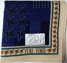 USED HANDKERCHIEF VINTAGE BANDANA PATTERN COTTON 17" POCKET SQUARE HANKY