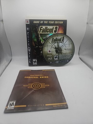 Sony PlayStation 3 Fallout 3 Game of the Year Edition 1st Print Slipcover Black