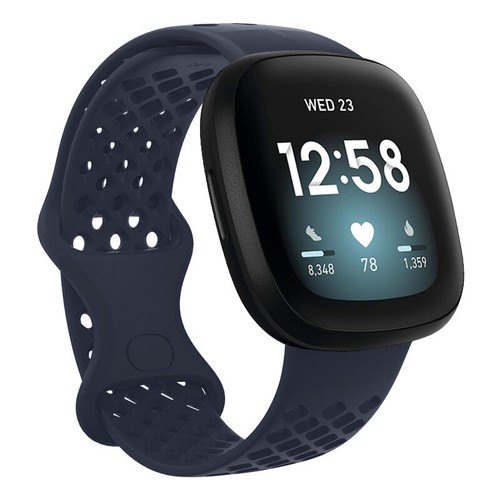 StrapsCo Perforated Silicone Rubber Infinity Watch Band Strap for Fitbit Versa 4 - Picture 10 of 12