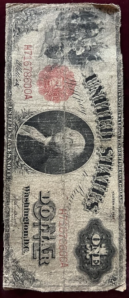 1917 $1 Dollar Bill U. S. Note Red Seal Washington & 1923 $1 Silver Certificate - Image 2 of 4