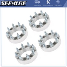 4pcs 8 Lug Wheel Spacers 8x165 To 8x170 2 Inch Thick 14x1.5 Studs Silver