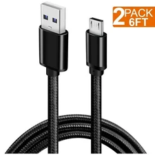 USB Cable Android Charger, D & K Exclusives 6FT/2M Nylon Braided Tangle-Free ...