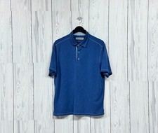 Tommy Bahama polo shirt mens size large short sleeve blue performance modal