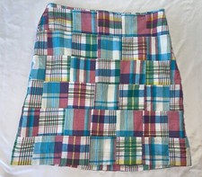 Talbots Women's Patchwork Madras Plaid Mini Pencil Skirt Sz 6 Petite -pencil