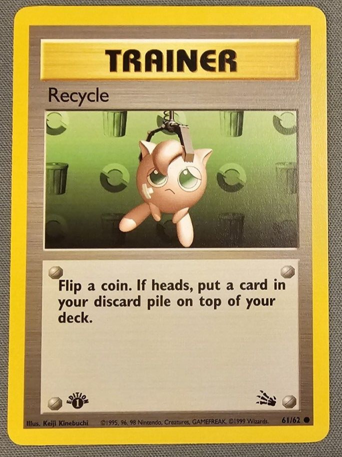 NM/EX+ Recycle - 61/62 - 1st Edition - Fossil - Pokemon Card