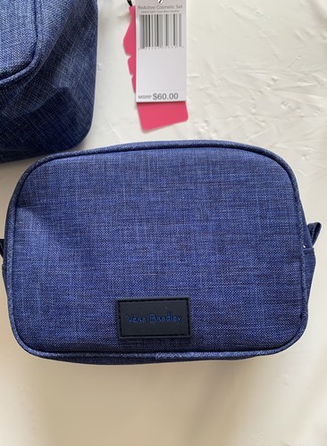 Bolsas cosméticas Vera Bradley de 2 piezas material reciclado reactivo brezo azul oscuro - Imagen 4 de 5