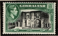 Gibraltar 1938 1951 King George VI 1/- One Shilling perf 13½ SG127a Mint Cat £75