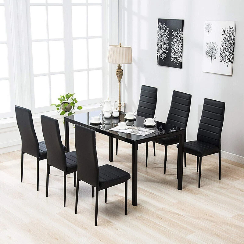 Black formal on sale dining chairs