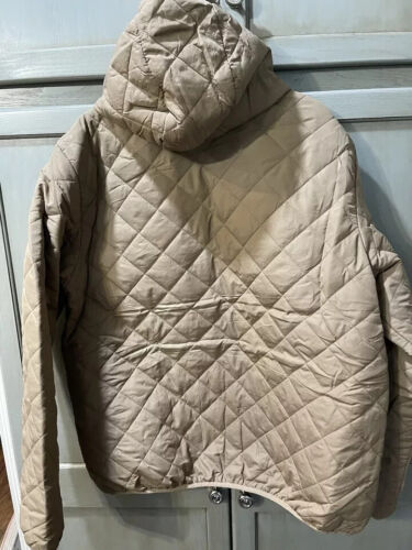 Mack Russo Puffer Jacket Men M Beige Hooded Trucker Preppy NWT Pockets - Picture 2 of 3