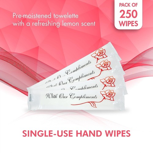 Refreshing Lemon-Scented Hand Wipes - 250 Individually Wrapped Extra Thick Wipes - Picture 4 of 8