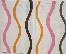 Peva Vinyl Flannel Back Tablecloth, 52"x52" Square, PINK,ORANGE,BROWN WAVES, BH