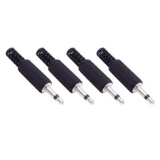 4 Pack 3.5mm Replacement Repair Plug Jack Ts 2 Pole Mono Male Plug 1/8" 3.5mm So
