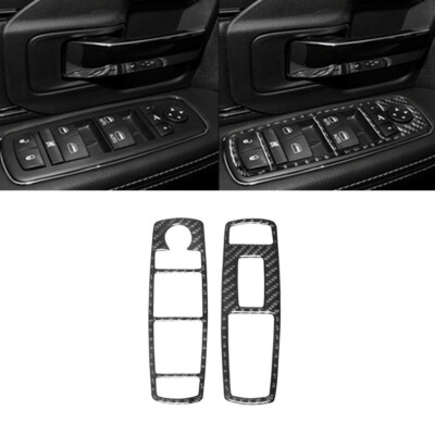 Carbon Fiber Front Window Lift Control Trim For Dodge Ram 1500 2013-2015 Type A