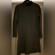 joy joy Black Long Sleeve Keyhole Open Back Turtleneck Dress Women's Sz Small