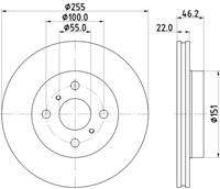 Hella Pagid 2X Bremsscheiben Vorne BelüFtet Beschichtet 8DD 355 134-981