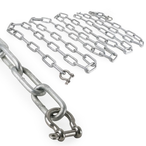 Cadena de plomo de anclaje de barco con grilletes, cadena de acero galvanizado de 5/16" x 15' - Imagen 7 de 8