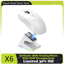ATTACK SHARK X6 Wireless Gaming Mouse with RGB Charging Base Tri-Mode 26K DPI