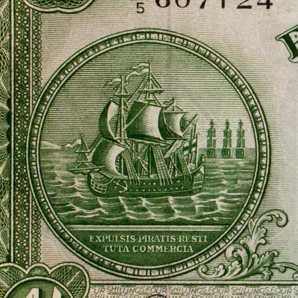 1953 Bahamas 4 Shillings Note in XF Condition P #13 - Image 2 of 3