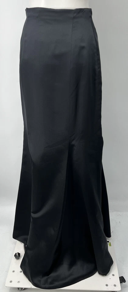 Maxi Falda Badgley Mischka Negra Mezcla Seda Cola de Pescado Talla 4 Foto 3 de 4