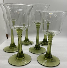 3 candle holders green clear glass tall table Partylite made in usa spring