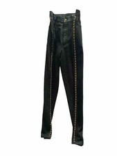 Vintage Moschino Leather Gilt Chain Jeans Female 44