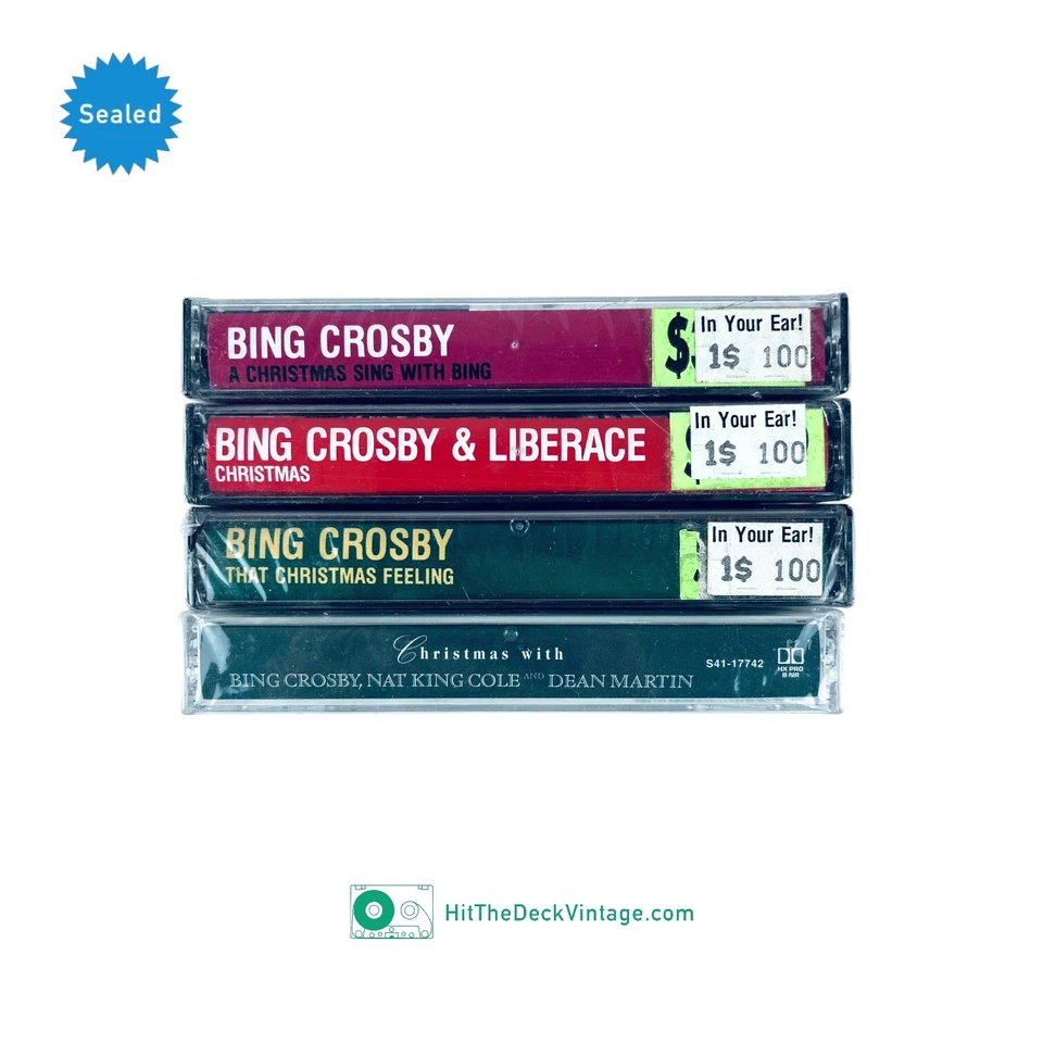 4 Bing Crosby Christmas Holiday Cassette Tapes: w Dean Martin & Nat King SEALED - Image 3 of 3