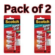 Scotch Single-Use Super Glue Gel, No-Run, Precision Applicator - Pack of 2
